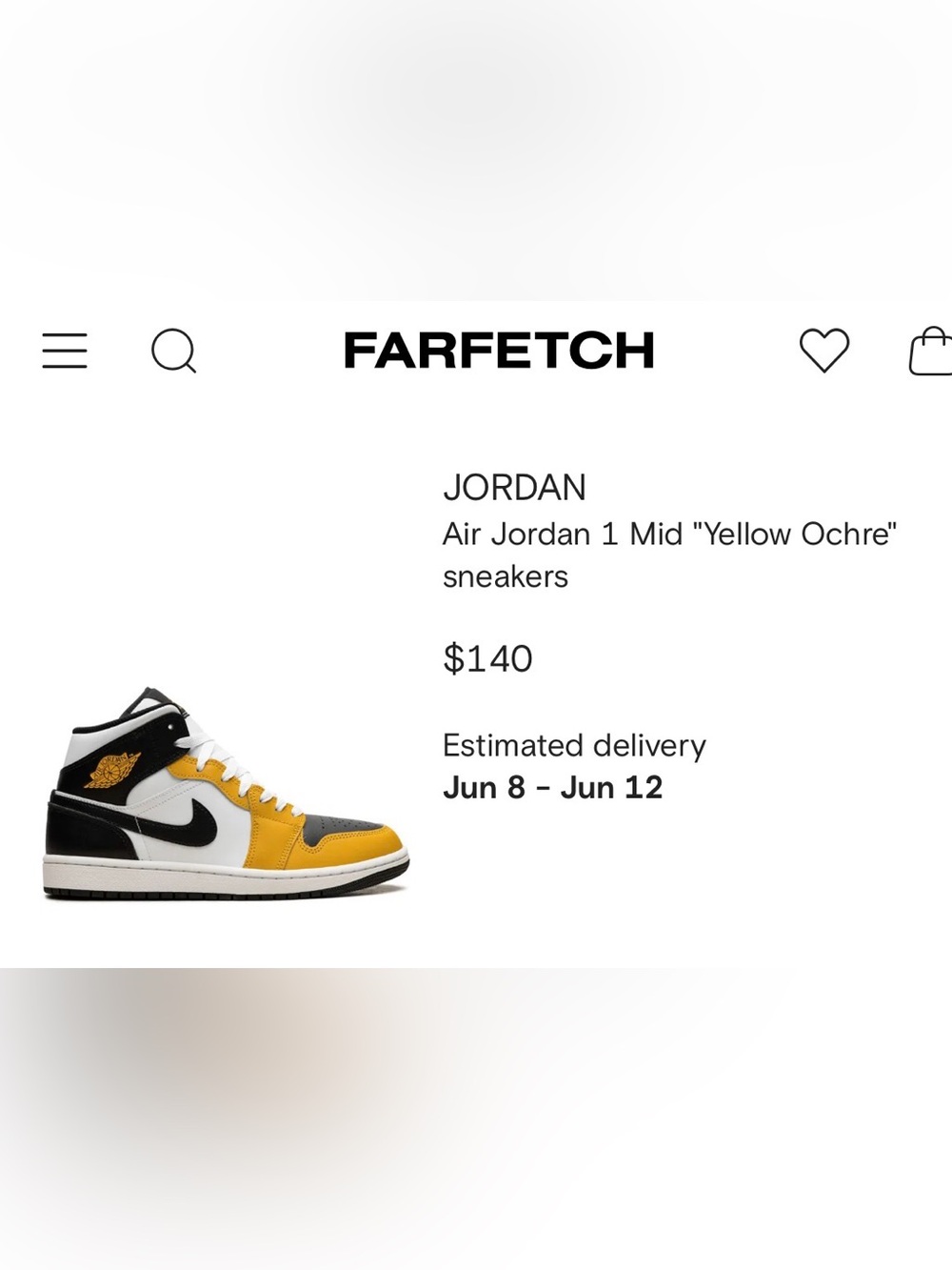 Jordan Kids' Air Jordan 1 Mid Yellow and Gray Sneakers